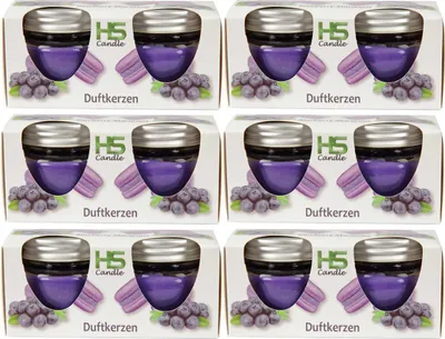 Image de Bougie parfumée en pot avec couvercle - Pack de 12 bougies - Blueberry