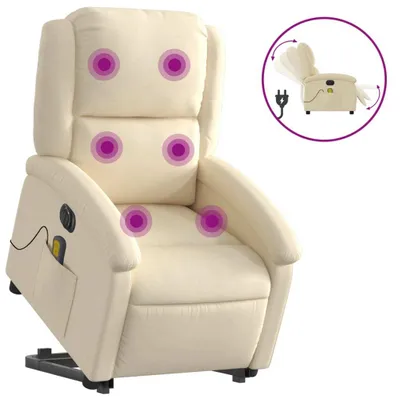 Produktbild von Elektrischer Massagesessel mit Aufstehhilfe Creme Stoff