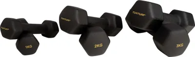 Image de Tunturi Centuri Kit haltères néoprène 3 pièces + rack noir