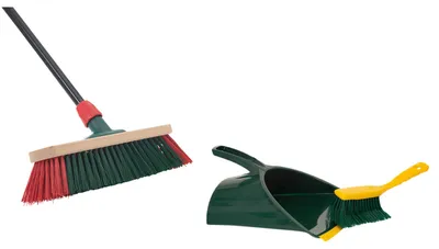Produktbild von Novaliv Kehrbesen mit Teleskopstiel Gartenbesen Krallengarnitur (1, Gartenbesen + Kehrschaufel Set Krallenhandfeger)