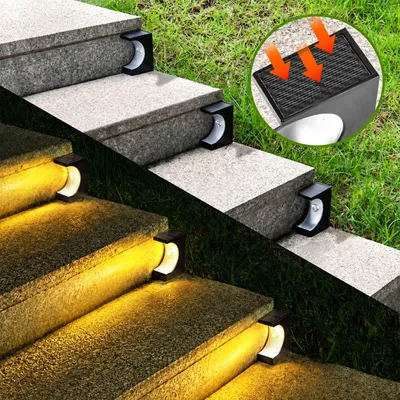 Produktbild von INF Solarbetriebene Treppenleuchten für den Außenbereich, Warmes Licht, 2er-Set 4 Pack