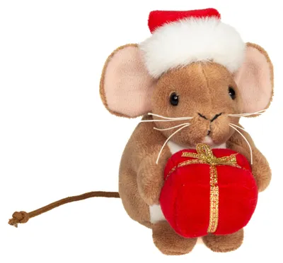 Immagine prodotto di Teddy Hermann, topo di Natale con regalo 11 cm, coccolone