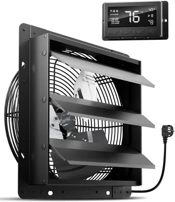 Image de Ventilateur d'extraction HG Power de 300 mm, avec régulateur de température et d'humidité, ventilateur mural industriel intelligent, débit de 1650 m³/heure, moteur EC, ventilateur mural