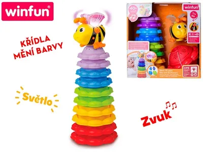 Obrázok produktu pre Winfun Pyramida včelka s křídly měnícimi barvu /5 míčků 6m+