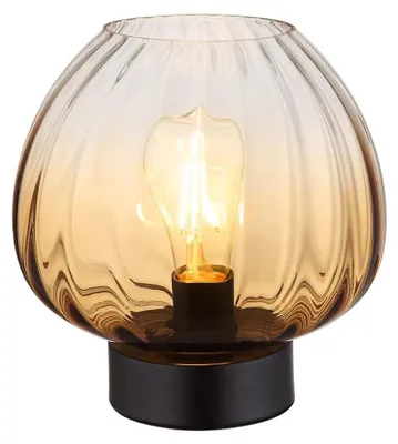 Produktbild von Tischleuchte, Schalter, schwarz, Glas amber, H 23,5 cm
