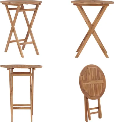 Immagine prodotto di vidaXL Tavolo da giardino pieghevole 60 cm in legno massiccio di teak - Tavolo da giardino - Tavoli da giardino - Tavolo da bistrot - Tavoli da bistrot