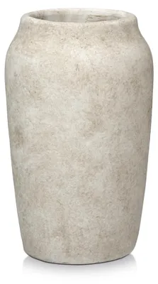 Image de Omgoods - Grand vase rustique pour fleurs, 23 cm - Vase en ciment pour pampa et plantes séchées