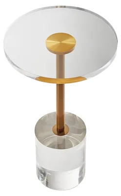 Image de Table d'appoint en acrylique - Petite table transparente - Table d'appoint ronde - Table basse - Table de chevet - Plateau en acrylique robuste