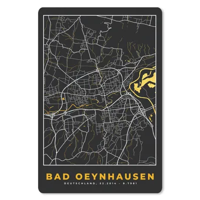 Produktbild von MuchoWow® Mauspad Mousepad Karte - Bad Oeynhausen - Gold - Stadtplan - Deutschland 18x27 cm - Mousepads - Maus Mat - Pad - Mausunterlage