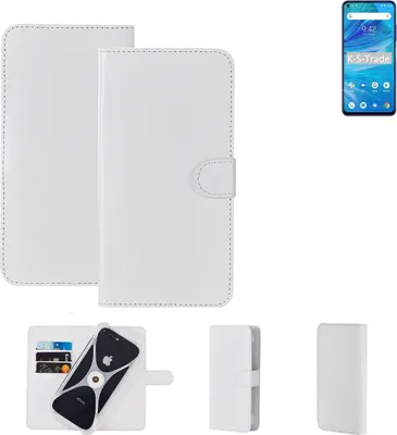 Produktbild von K-S-Trade Handy Hülle Schutz Hülle kompatibel mit UMIDIGI F2 Cover Case Bookstyle Bumper weiß 1x