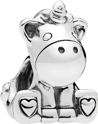 Produktbild von PANDORACharm 797609 Bruno the Unicorn Silber 925 Einhorn mit Herzen