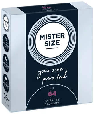 Produktbild von 3er Mister Size Kondome 64mm - Gefühlsecht & Extra Feucht