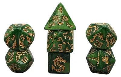 Produktbild von Würfelset Mehrfarbig: Dragon ( Grün/Gold)(7)