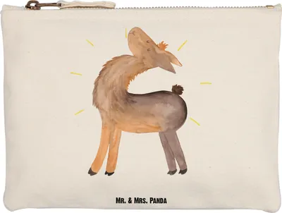 Produktbild von Mr. & Mrs. Panda Kosmetiktasche Lama Stolz Grösse XL Große - Weiß - Geschenk, Federtasche, kosmetiktäschchen, Stiftemäppchen, Lamas, Federmappe, Family, Beste Freundin