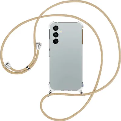Produktbild von Handykette Backcover-Schutzhülle mit Band (Metall silberfarben) für Samsung Galaxy A54 5G (6.4'') - caramel