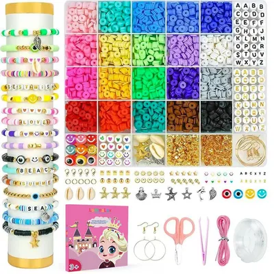 4600-teiliges Perlen-Set für DIY-Schmuck, Heishi-Perlen, Bastelgeschenk