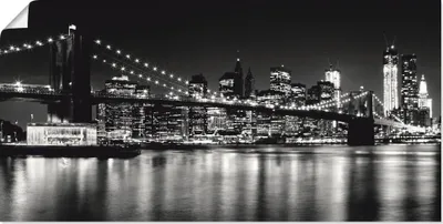 Produktbild von ARTland Poster Nächtliche Skyline Manhattan I Größe: 60x30 cm
