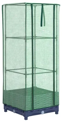 Produktbild von vidaXL Hochbeet mit Gewächshaus-Aufsatz Rattan-Optik 40x40x123 cm
