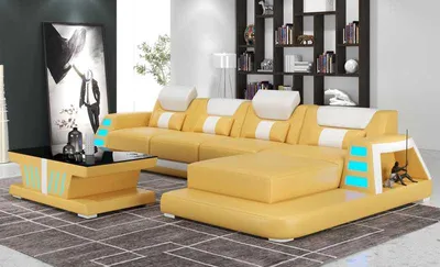 Obrázek produktu pro Rohová sedačka, kožená, tvar L, černá,  moderní