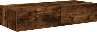 Produktbild von Wandregal mit Schubladen Räuchereiche 80x33x17 cm Holzwerkstoff
