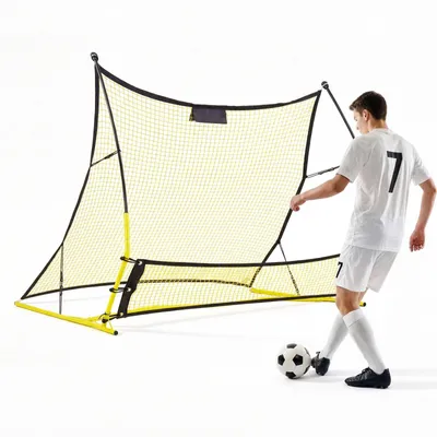 Zdjęcie produktu dla Siatka treningowa do piłki nożnej – odbijająca piłkę – wymiary 183 x 108,5 cm – siatka 2 w 1 – do kontroli piłki i ćwiczeń podań – wzmocnione pręty z włókna szklanego i rury żelazne – dla młodzieży i dorosłych