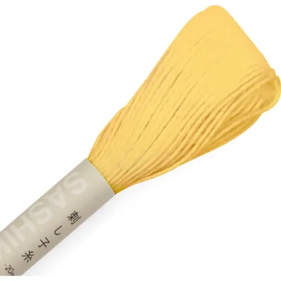 Obrázek produktu pro Coton Olympus, příze pro techniku sashiko, klubíčko, barva 33, krémová žlutá, délka cca 20 metrů, vyrobeno v Japonsku