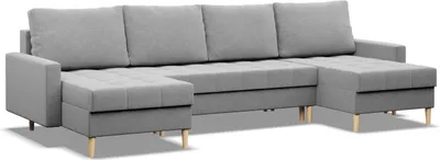 Produktbild von Ecksofa mit schlaffunktion und bettkasten, Sofa U-Form ELMA, Bonell, Grau