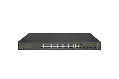Immagine prodotto di Switch LevelOne 24x GE GES-2128P 4xGSFP 19" 380W 16xPoE+ - Switch
