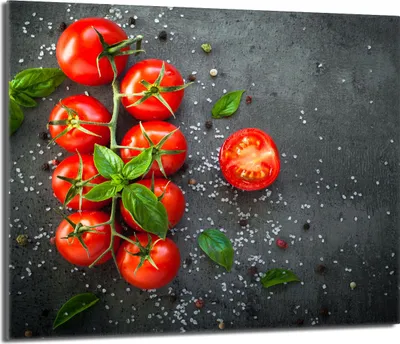 Obrázek produktu pro Krycí deska sporáku 60x52 keramický kryt varné desky splashback skleněná deska deco krájecí deska, břidlicová rajčata