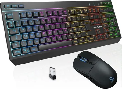 Immagine prodotto di Tastiera e mouse da gioco combinati, THE G-LAB COMBO TUNGSTEN EX, wireless 2,4 GHz Bluetooth, 3200 DPI, 32 macro configurabili