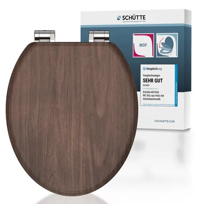 Produktbild von SCHÜTTE MDF WC Sitz DARK WOOD, Toilettendeckel mit Absenkautomatik