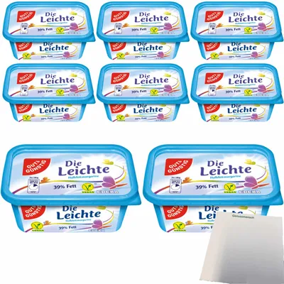 Produktbild von Gut & Günstig die Leichte Halbfettmargarine vegan 39% Fett (8x500g Packung) + usy Block