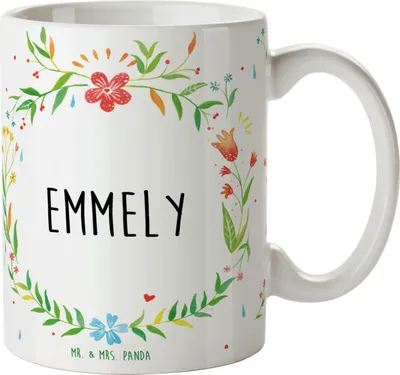 Produktbild von Mr. & Mrs. Panda Kaffeetasse Emmely - Geschenk, haferl, schöne tasse, Kaffeebecher, Becher