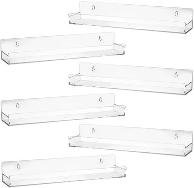Obrázek produktu pro Akrylový nástěnný organizér – 6 kusů – průhledný – montáž na zeď – držák na desky – stojan