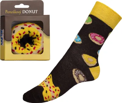 Immagine prodotto di Calzini a ciambella in confezione regalo - 39-42 - Nero,Giallo