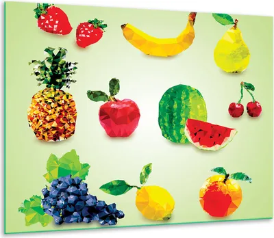Produktbild von Herdabdeckplatten Glaskeramikkochfeld-Abdeckung Spritzschutz Glas 60x52cm Früchte
