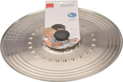 Produktbild von Ibili Edelstahl Spritzschutzdeckel Ø 37 cm mit Bakelitgriff und Abgießlöchern