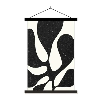 Produktbild von MuchoWow® Textilposter Pflanze - Schwarz - Minimalismus 120x180 cm mit schwarzem Rahmen - Fotos