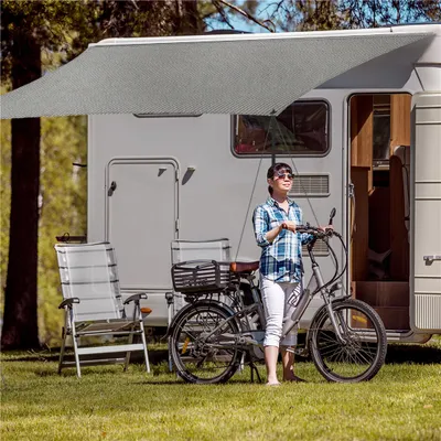 Immagine prodotto di Tenda da sole Moritz con LED, protezione UV, colonna d'acqua 400 mm, come tenda da sole o veranda per campeggio, roulotte, camper e terrazza