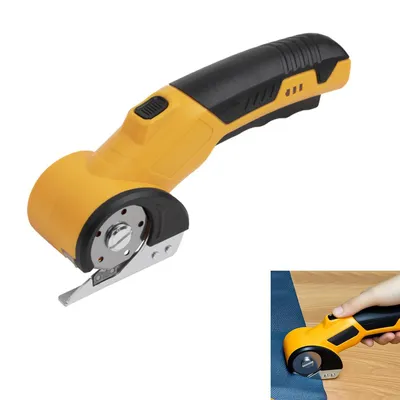 Produktbild von Elektrischer Schere, 1500mAh Akku, 3.6V, Universalschneider Rotationsschneider für Papier/Pappe/Teppich