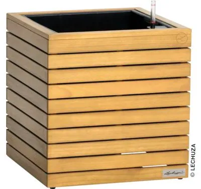 Obrázok produktu pre Samozavlažovací prírodný kvetináč PALO Wood 45 nízky 44 x 44 x 46 cm