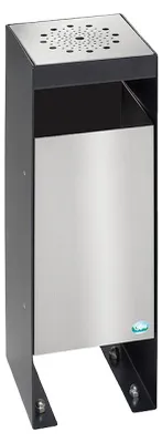 Produktbild von Robuster Kombiascher | 60 Liter, HxBxT 72x25x25cm | Verzinkter Stahl | Schwarz