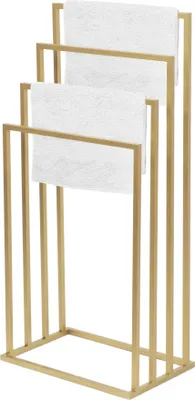Produktbild von FRAMADO Metall Handtuchständer - Badetuchhalter Gold, 4-armig, 45x29x96cm