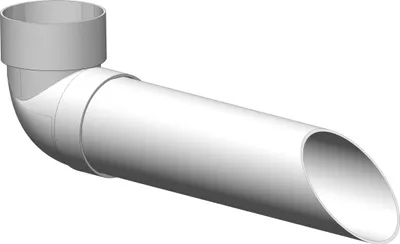 Produktbild von Dachrinne Halbrund 60mm Einzelteile | Wasserspeier Weiss | Kunststoff PVC Fallrohr DN60 | Gartenhaus Carport Terasse