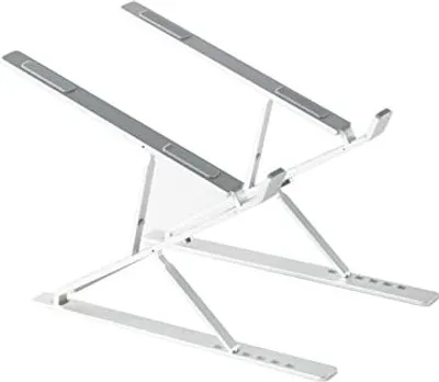 Produktbild von VVGAOGES-Laptop-Stand, Aluminiumhöhe, lüftbares, belüftbares Notebook Faltener tragbarer Standhalter Alle 10-15,6-Zoll-Laptops-Tablet (Silber)