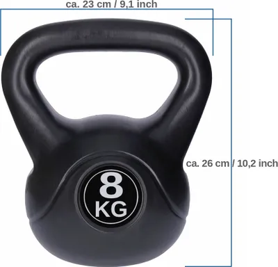 Obrázek produktu pro 8kg kettlebell, kettlebell, houpací činka, činka s velkou, ergonomickou rukojetí