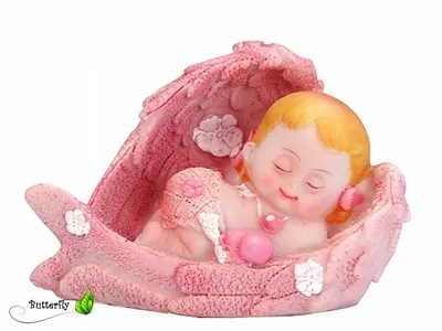 Image de Figurine de gâteau de bébé, choix:DF11D Fillette aux ailes d'ange 6.5cm