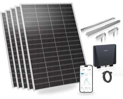 Produktbild von SUNSHARE Ray Lite 1000 W Mini-Balkonkraftwerk mit Halterung – 5×200 W N-TOPCon Module, Plug & Play