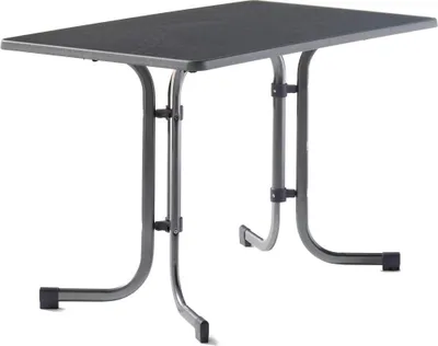 Produktbild von Tisch 233/G 115 x 70 cm grau Gestell aus Stahl in eisengrau, Tischplatte aus Mecalit®-Pro in anthrazit