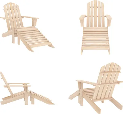 Obrázek produktu pro vidaXL Zahradní židle Adirondack s podnožkou z masivního jedlového dřeva - Zahradní židle - Zahradní křeslo - Zahradní židle s podnožkou
